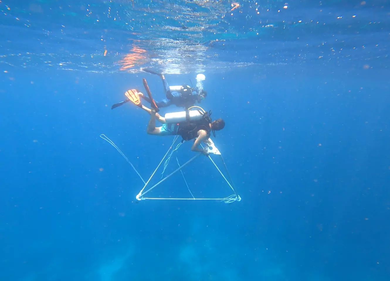 Descent of a tripod into the seabed